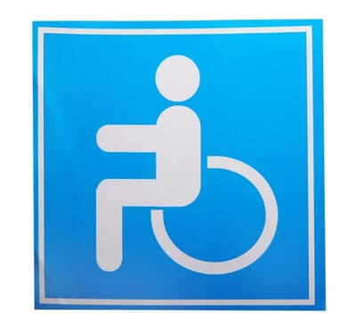 Наліпка знак Інвалід синій 10х10см