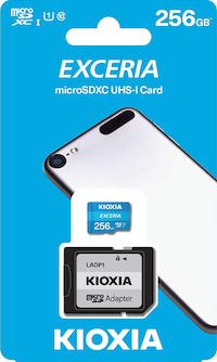  Secure Digital (microSDHC)  256GB Kioxia Exceria (LMEX1L256GG2)     