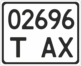 License plate for special equipment                w= x h= 