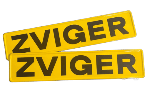 Сувенірний номерний знак, жовте тло, УФ друк